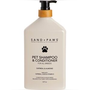 SAND + PAWS Oatmeal and Almond Pet Shampoo & Conditioner 32 oz NEW